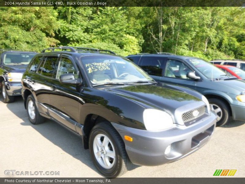 Black Obsidian / Beige 2004 Hyundai Santa Fe GLS 4WD