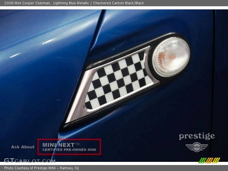 Lightning Blue Metallic / Checkered Carbon Black/Black 2008 Mini Cooper Clubman