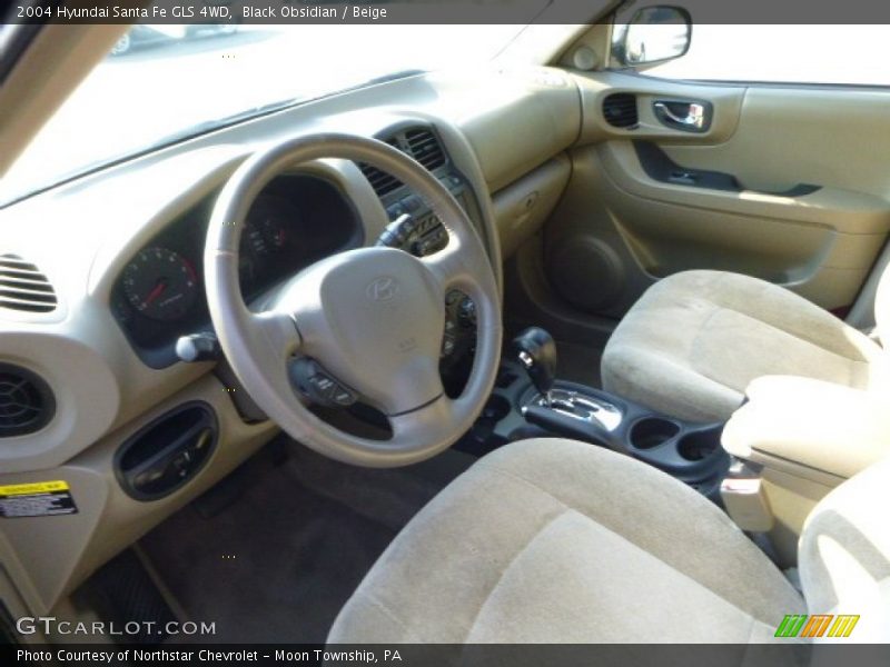 Black Obsidian / Beige 2004 Hyundai Santa Fe GLS 4WD