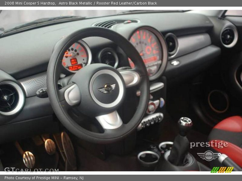Astro Black Metallic / Rooster Red Leather/Carbon Black 2008 Mini Cooper S Hardtop