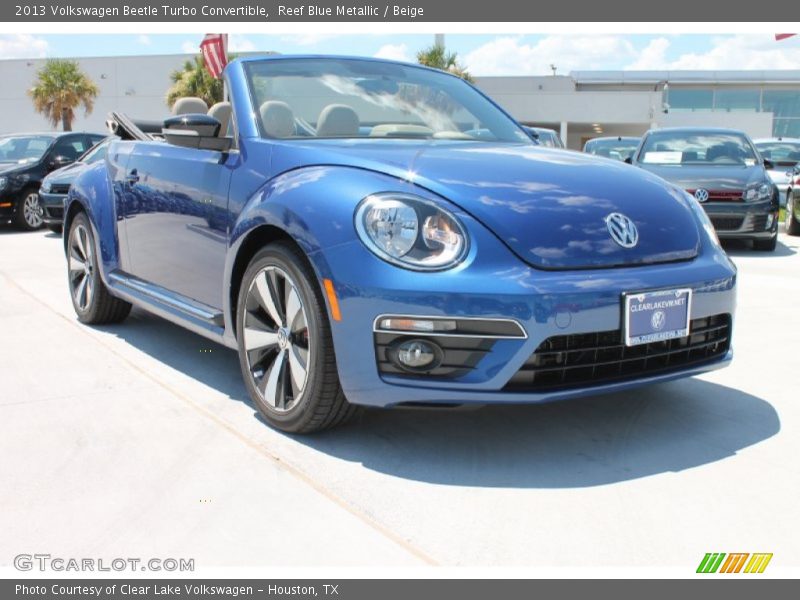 Reef Blue Metallic / Beige 2013 Volkswagen Beetle Turbo Convertible