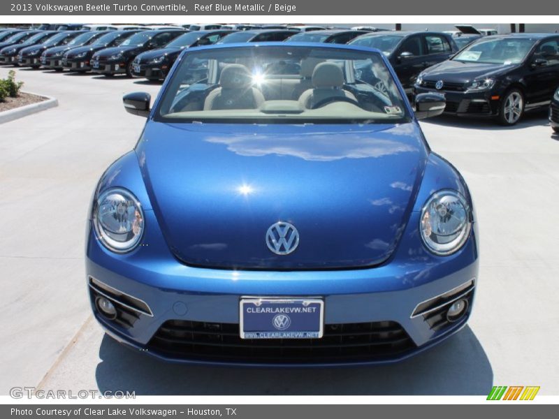 Reef Blue Metallic / Beige 2013 Volkswagen Beetle Turbo Convertible