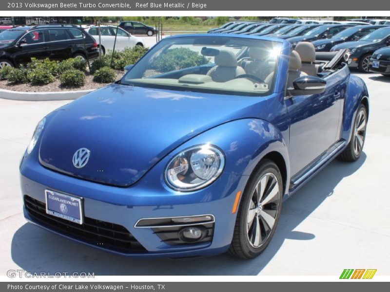 Reef Blue Metallic / Beige 2013 Volkswagen Beetle Turbo Convertible