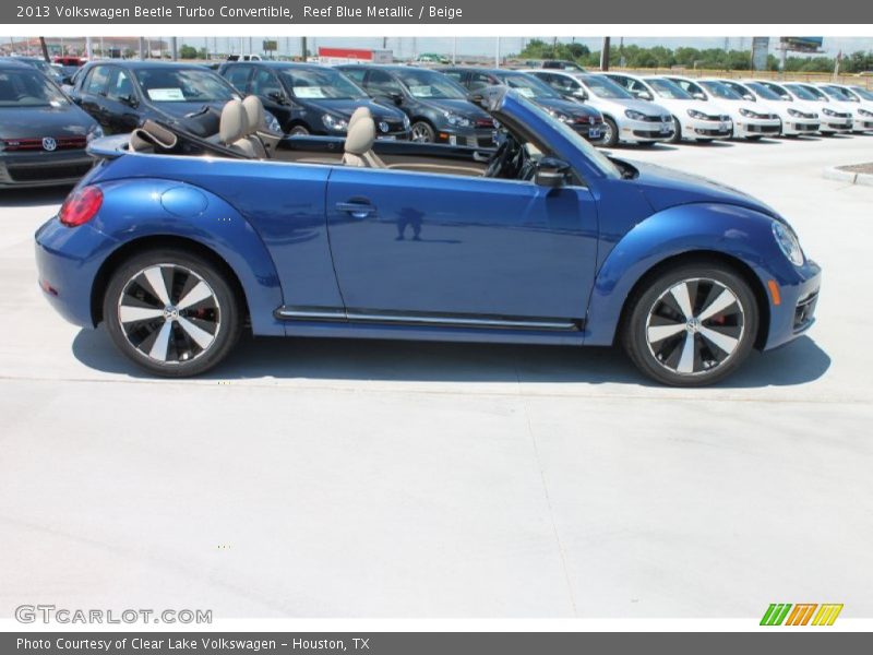 Reef Blue Metallic / Beige 2013 Volkswagen Beetle Turbo Convertible