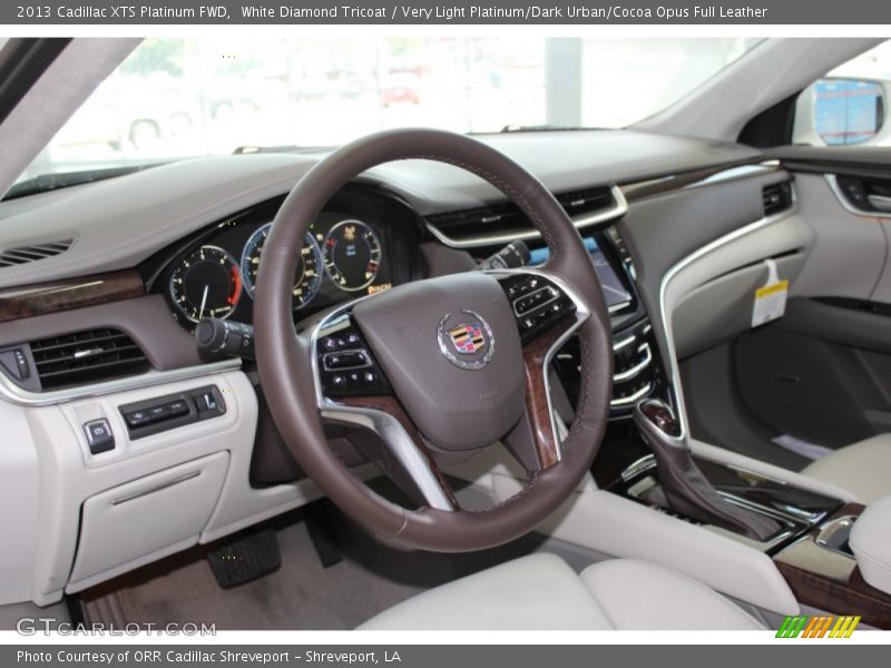 White Diamond Tricoat / Very Light Platinum/Dark Urban/Cocoa Opus Full Leather 2013 Cadillac XTS Platinum FWD