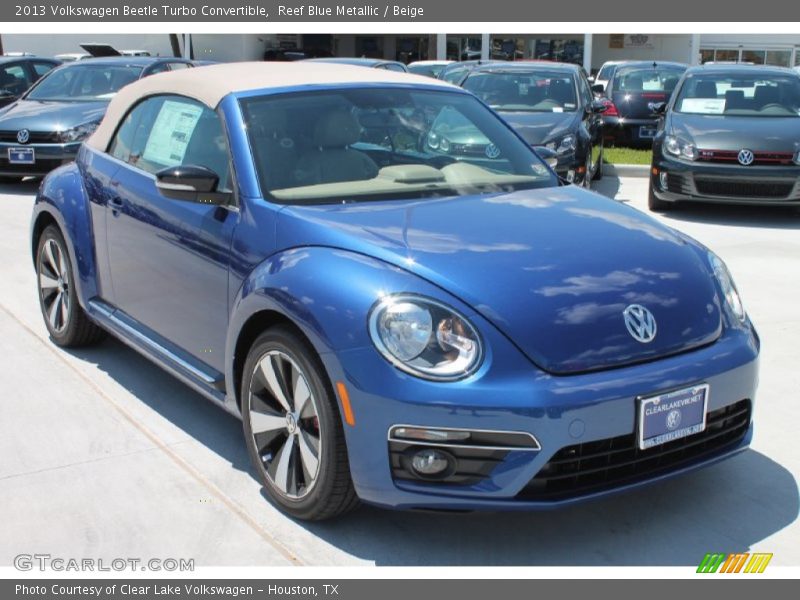 Reef Blue Metallic / Beige 2013 Volkswagen Beetle Turbo Convertible