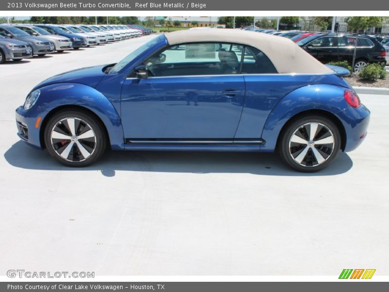Reef Blue Metallic / Beige 2013 Volkswagen Beetle Turbo Convertible