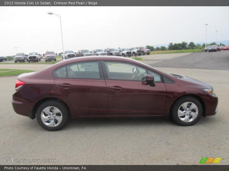 Crimson Red Pearl / Beige 2013 Honda Civic LX Sedan