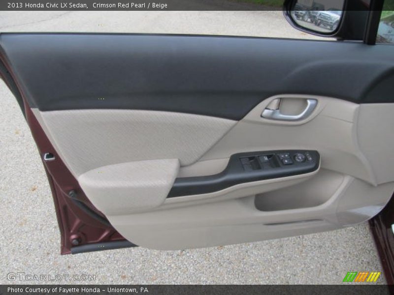 Crimson Red Pearl / Beige 2013 Honda Civic LX Sedan