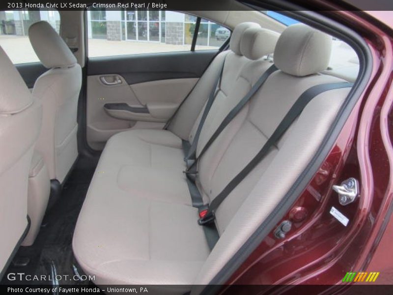 Crimson Red Pearl / Beige 2013 Honda Civic LX Sedan