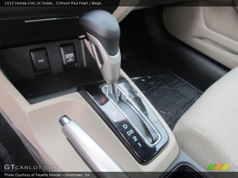 Crimson Red Pearl / Beige 2013 Honda Civic LX Sedan