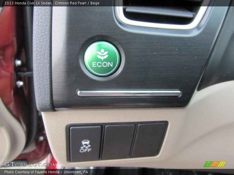 Crimson Red Pearl / Beige 2013 Honda Civic LX Sedan