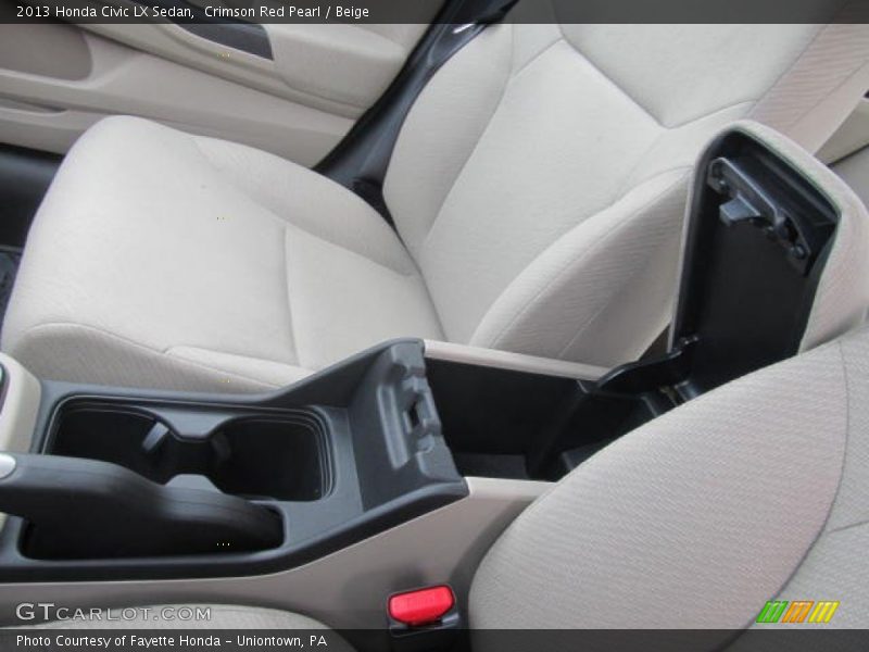 Crimson Red Pearl / Beige 2013 Honda Civic LX Sedan
