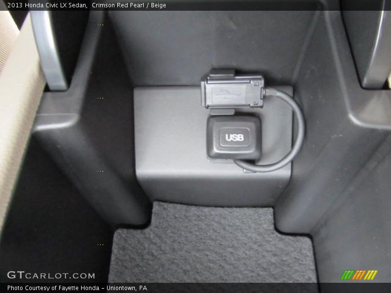 Crimson Red Pearl / Beige 2013 Honda Civic LX Sedan