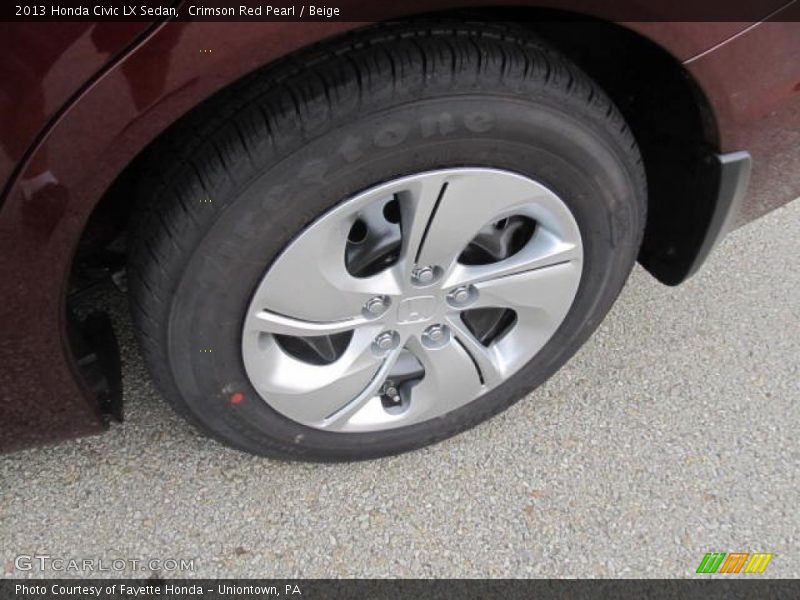 Crimson Red Pearl / Beige 2013 Honda Civic LX Sedan