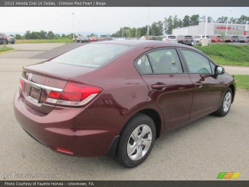 Crimson Red Pearl / Beige 2013 Honda Civic LX Sedan