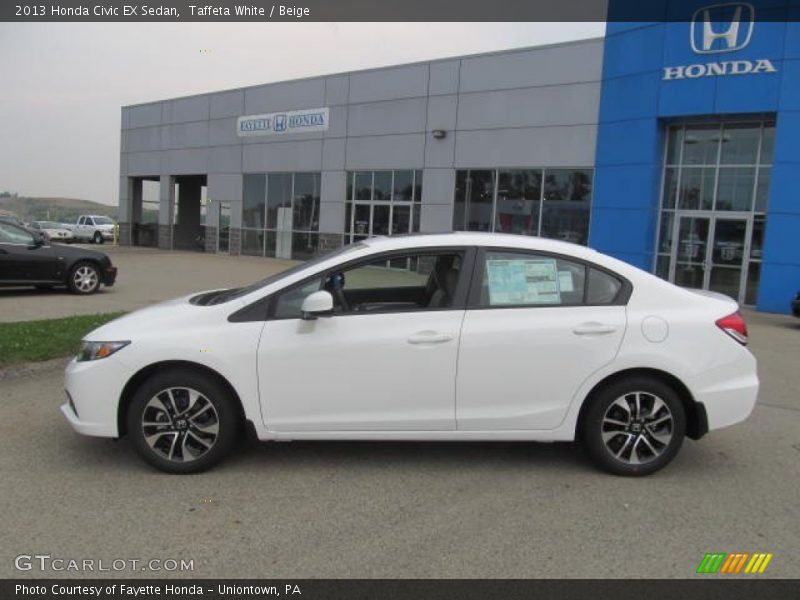 Taffeta White / Beige 2013 Honda Civic EX Sedan