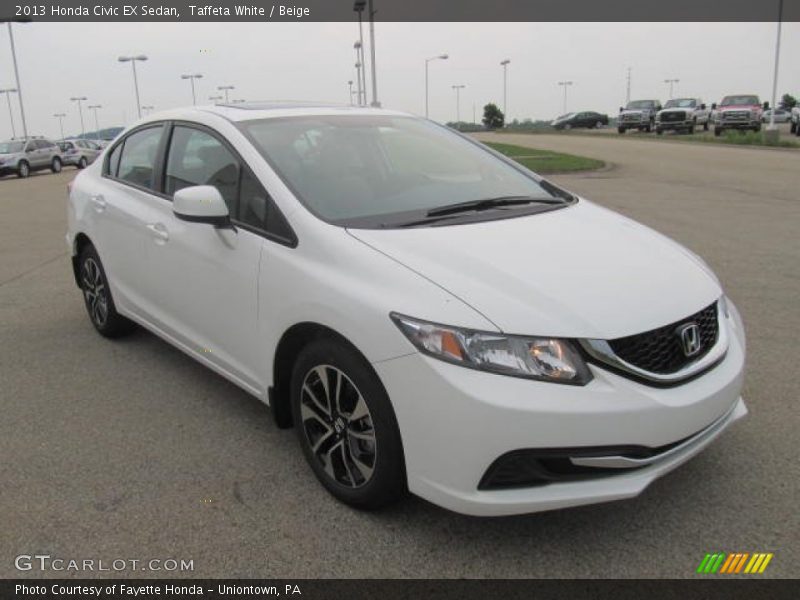 Taffeta White / Beige 2013 Honda Civic EX Sedan
