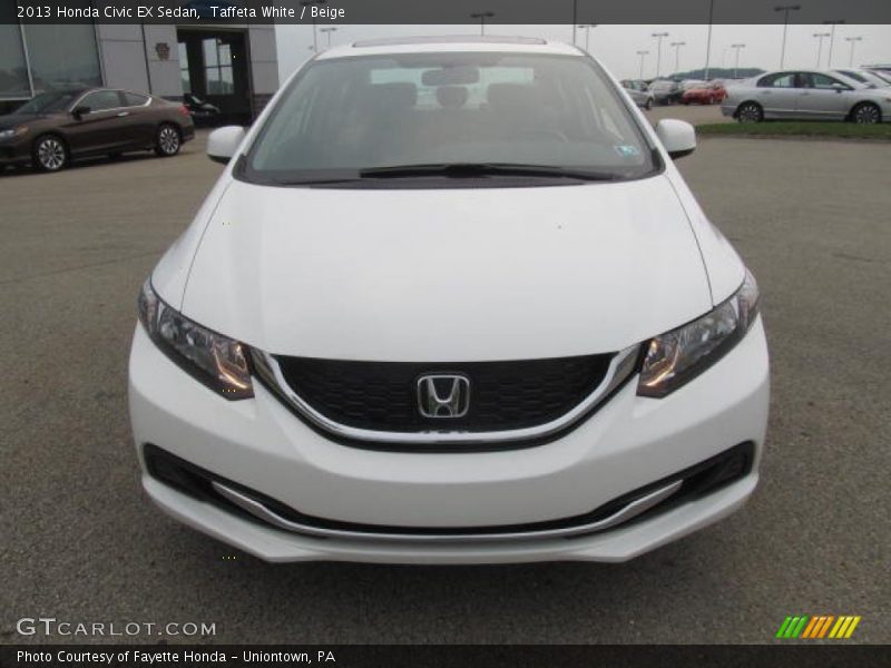 Taffeta White / Beige 2013 Honda Civic EX Sedan