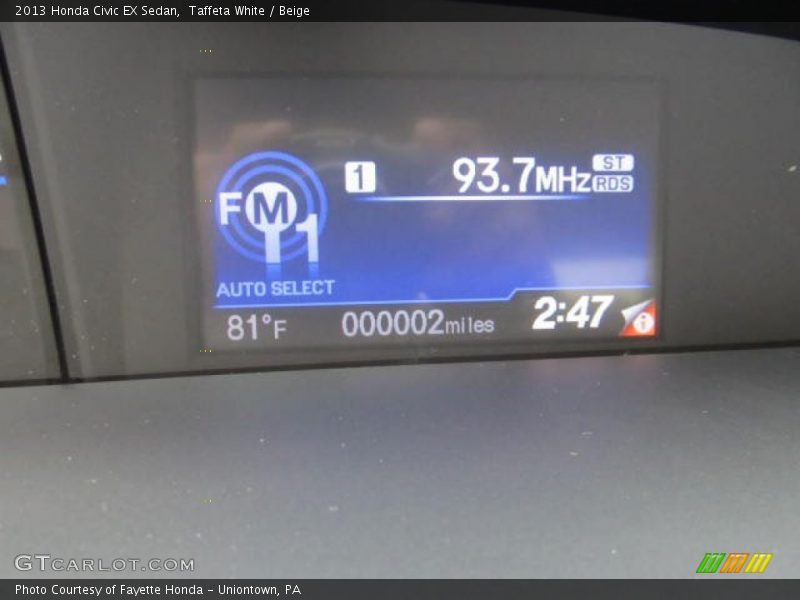 Taffeta White / Beige 2013 Honda Civic EX Sedan