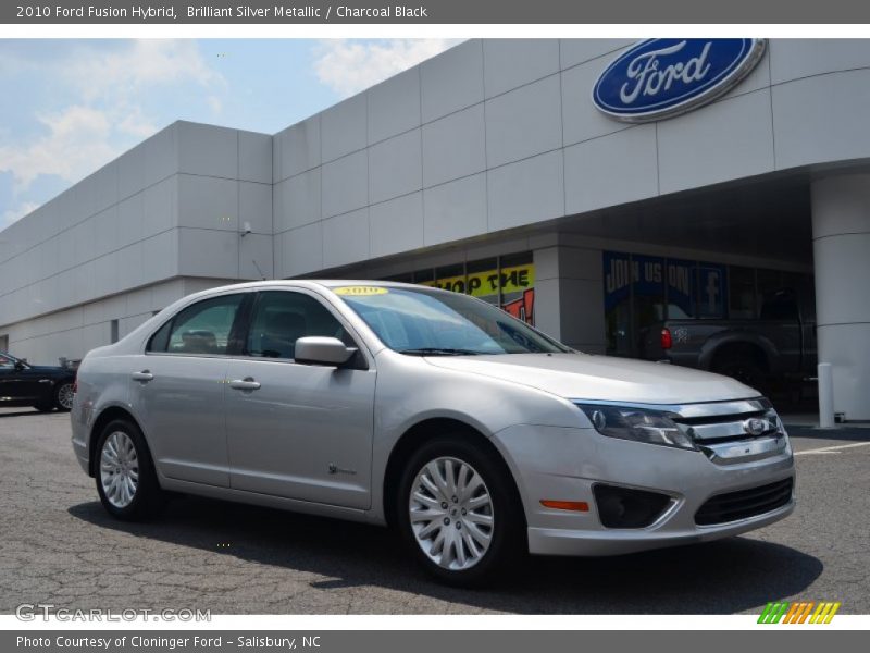 Brilliant Silver Metallic / Charcoal Black 2010 Ford Fusion Hybrid