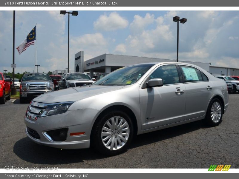 Brilliant Silver Metallic / Charcoal Black 2010 Ford Fusion Hybrid