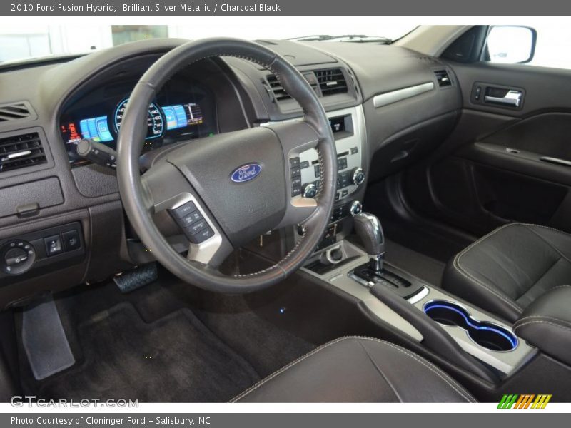 Brilliant Silver Metallic / Charcoal Black 2010 Ford Fusion Hybrid