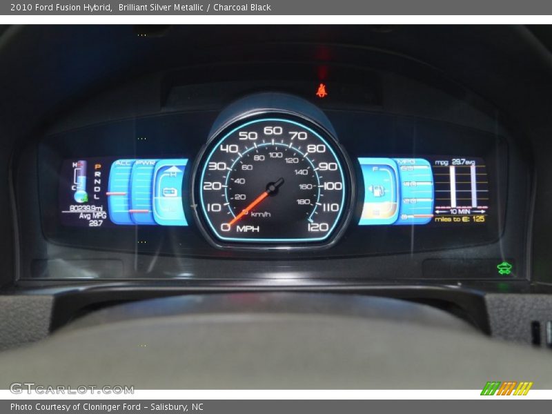 Brilliant Silver Metallic / Charcoal Black 2010 Ford Fusion Hybrid