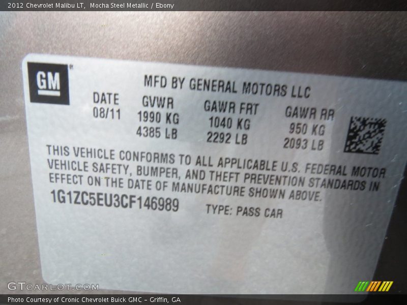 Mocha Steel Metallic / Ebony 2012 Chevrolet Malibu LT