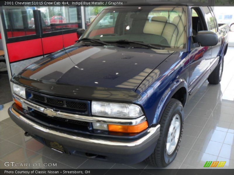 Indigo Blue Metallic / Graphite 2001 Chevrolet S10 LS Crew Cab 4x4