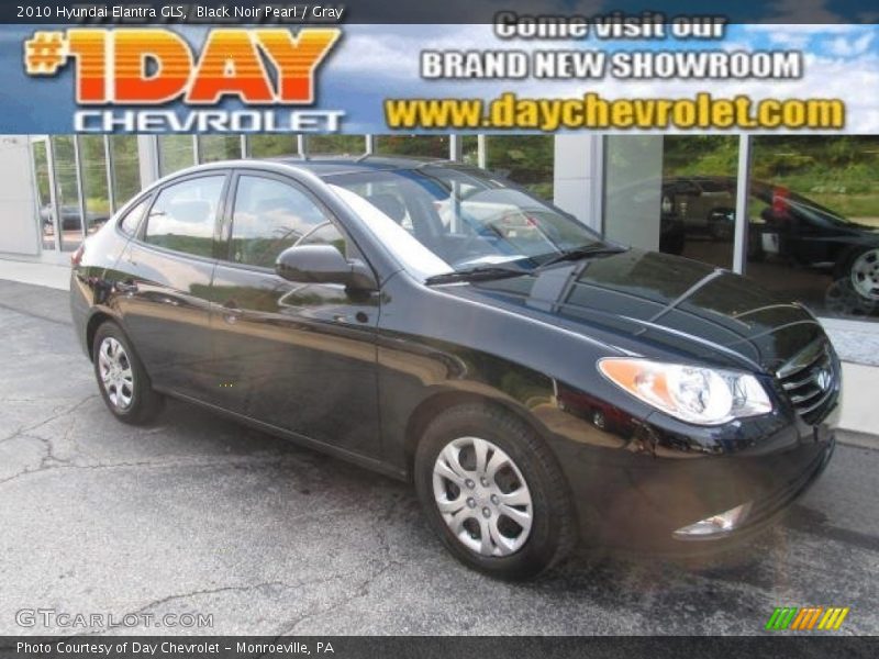 Black Noir Pearl / Gray 2010 Hyundai Elantra GLS