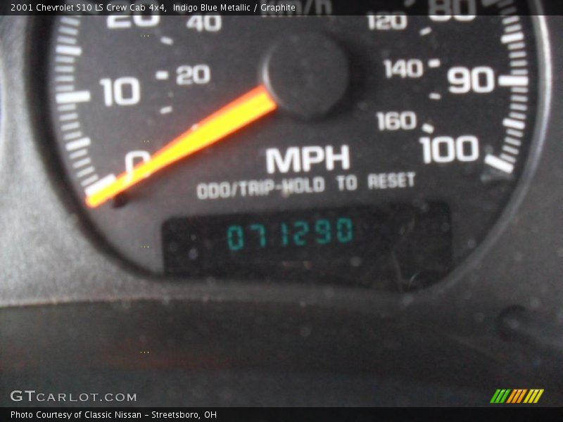 Indigo Blue Metallic / Graphite 2001 Chevrolet S10 LS Crew Cab 4x4