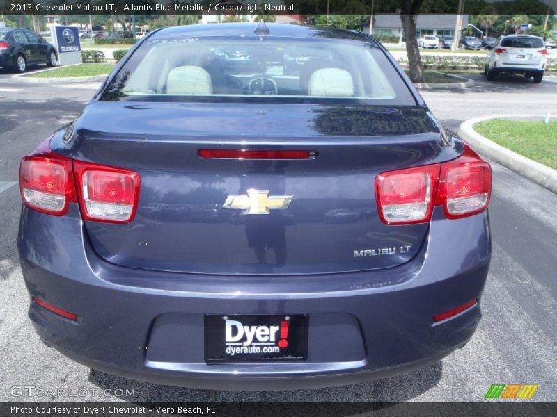 Atlantis Blue Metallic / Cocoa/Light Neutral 2013 Chevrolet Malibu LT