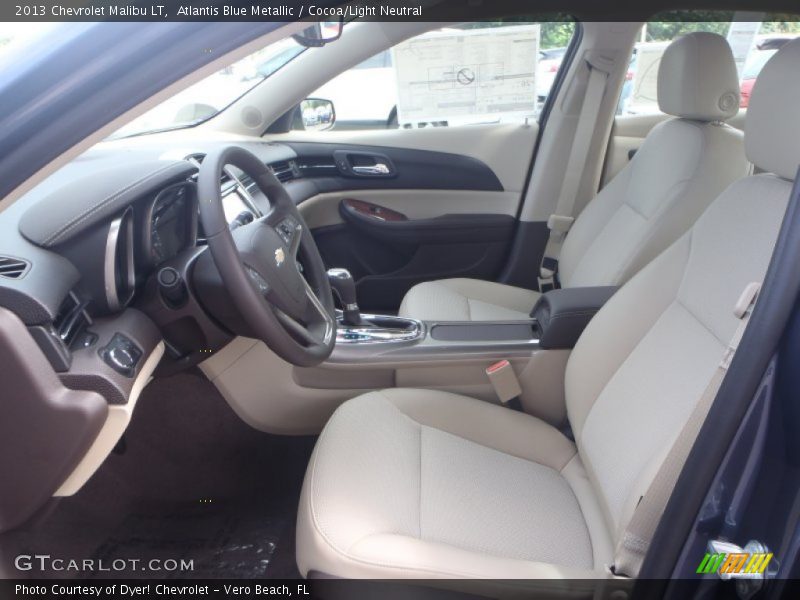 Atlantis Blue Metallic / Cocoa/Light Neutral 2013 Chevrolet Malibu LT