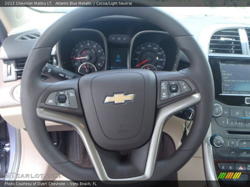 Atlantis Blue Metallic / Cocoa/Light Neutral 2013 Chevrolet Malibu LT