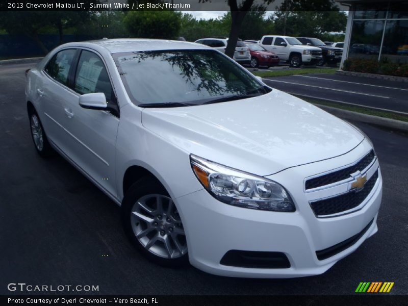 Summit White / Jet Black/Titanium 2013 Chevrolet Malibu LT
