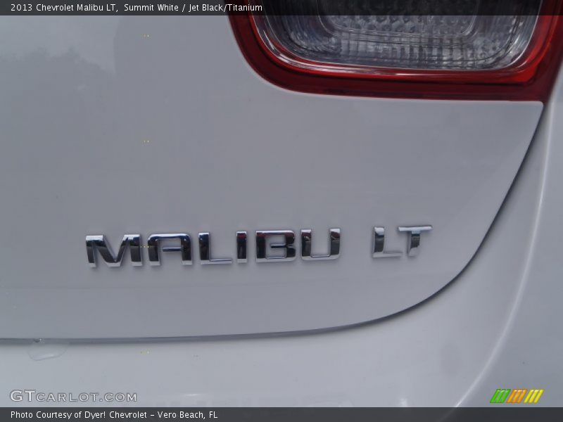 Summit White / Jet Black/Titanium 2013 Chevrolet Malibu LT