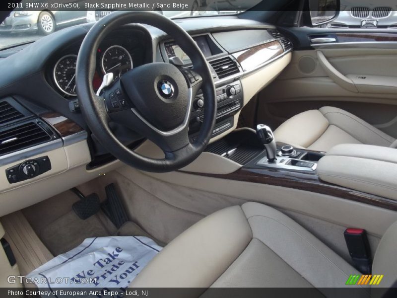 Black Sapphire Metallic / Sand Beige 2011 BMW X6 xDrive50i