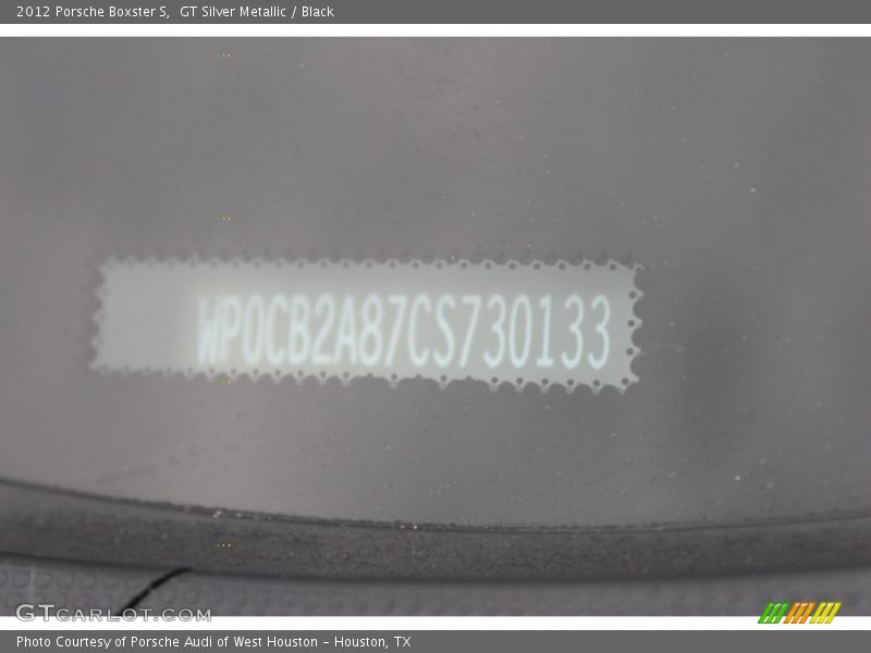 GT Silver Metallic / Black 2012 Porsche Boxster S