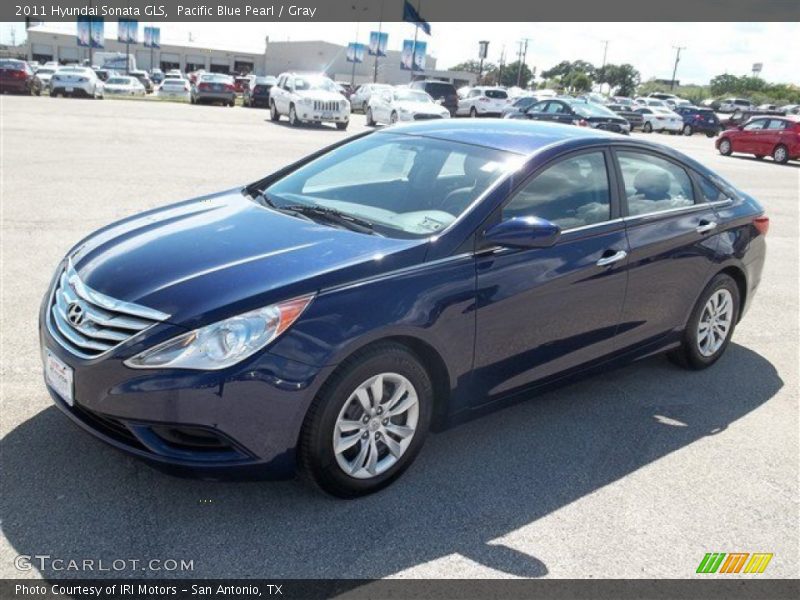 Pacific Blue Pearl / Gray 2011 Hyundai Sonata GLS