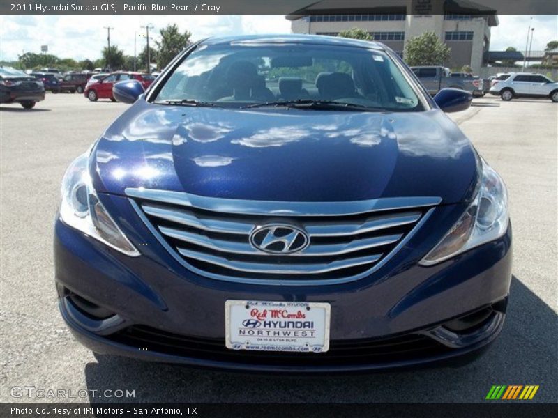 Pacific Blue Pearl / Gray 2011 Hyundai Sonata GLS