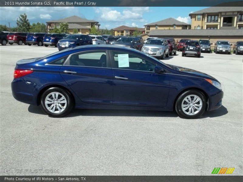 Pacific Blue Pearl / Gray 2011 Hyundai Sonata GLS