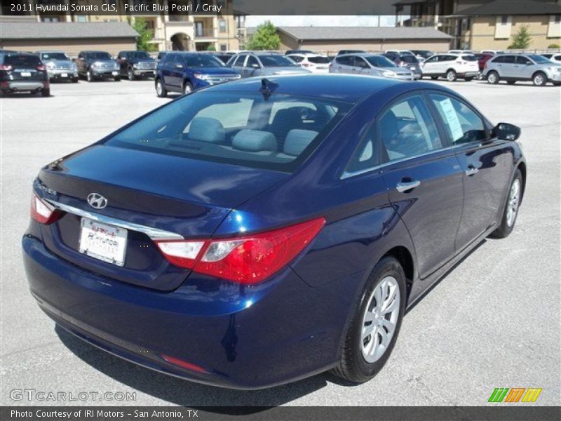 Pacific Blue Pearl / Gray 2011 Hyundai Sonata GLS
