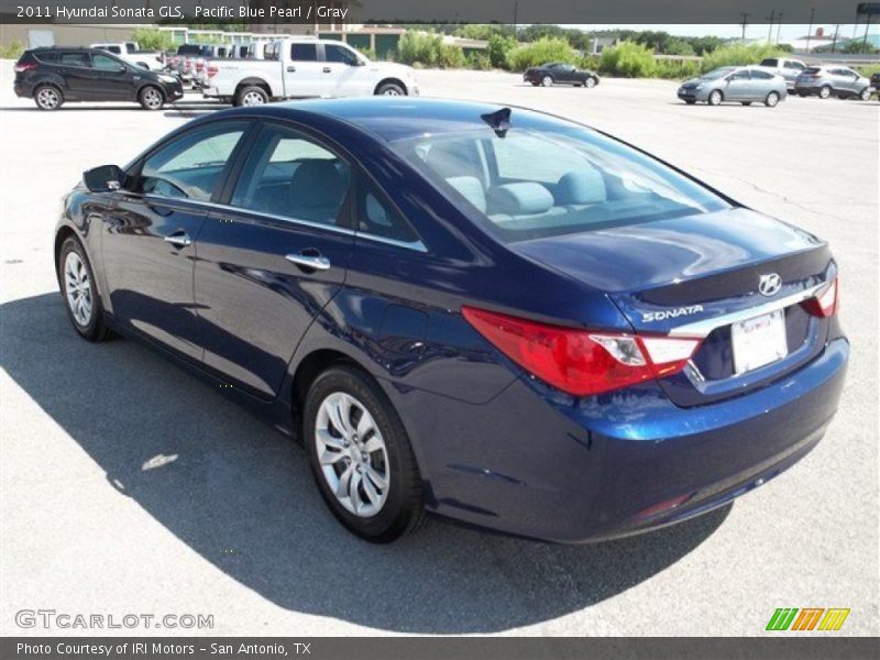 Pacific Blue Pearl / Gray 2011 Hyundai Sonata GLS