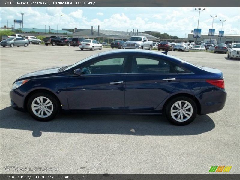 Pacific Blue Pearl / Gray 2011 Hyundai Sonata GLS