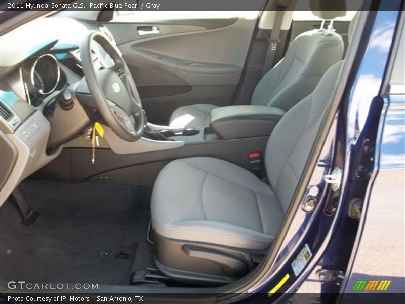 Pacific Blue Pearl / Gray 2011 Hyundai Sonata GLS