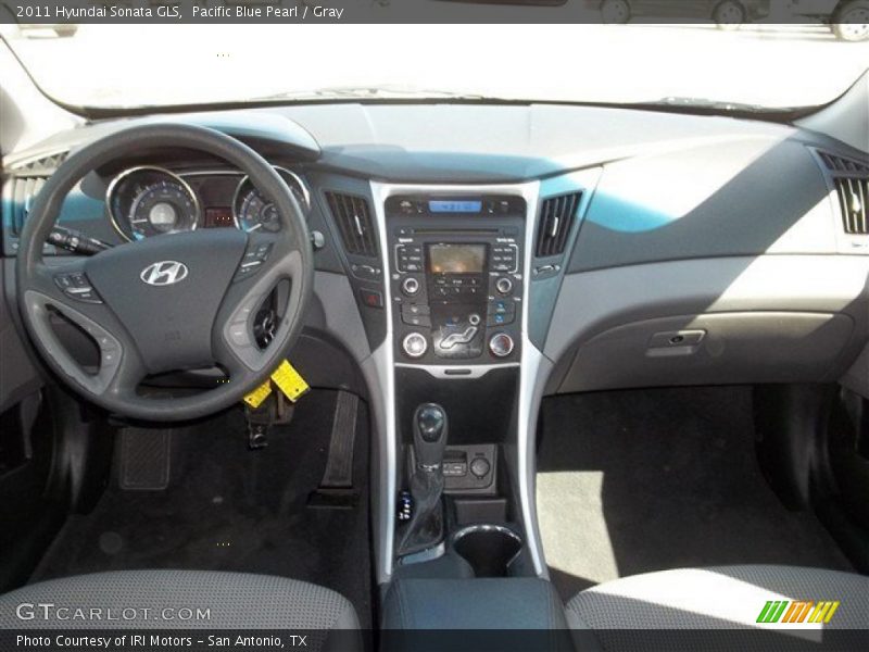 Pacific Blue Pearl / Gray 2011 Hyundai Sonata GLS