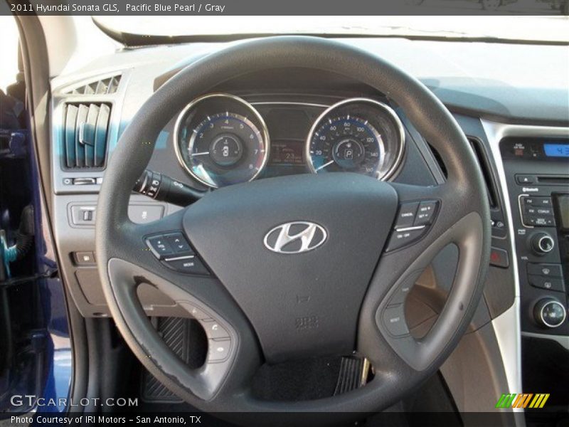 Pacific Blue Pearl / Gray 2011 Hyundai Sonata GLS