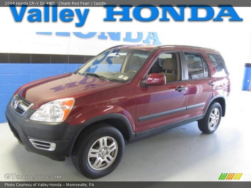 Chianti Red Pearl / Saddle 2004 Honda CR-V EX 4WD