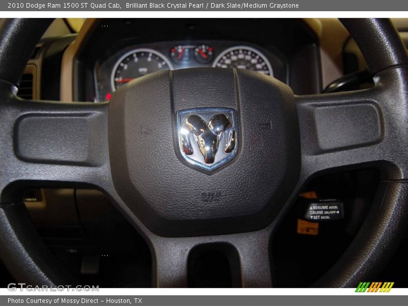 Brilliant Black Crystal Pearl / Dark Slate/Medium Graystone 2010 Dodge Ram 1500 ST Quad Cab